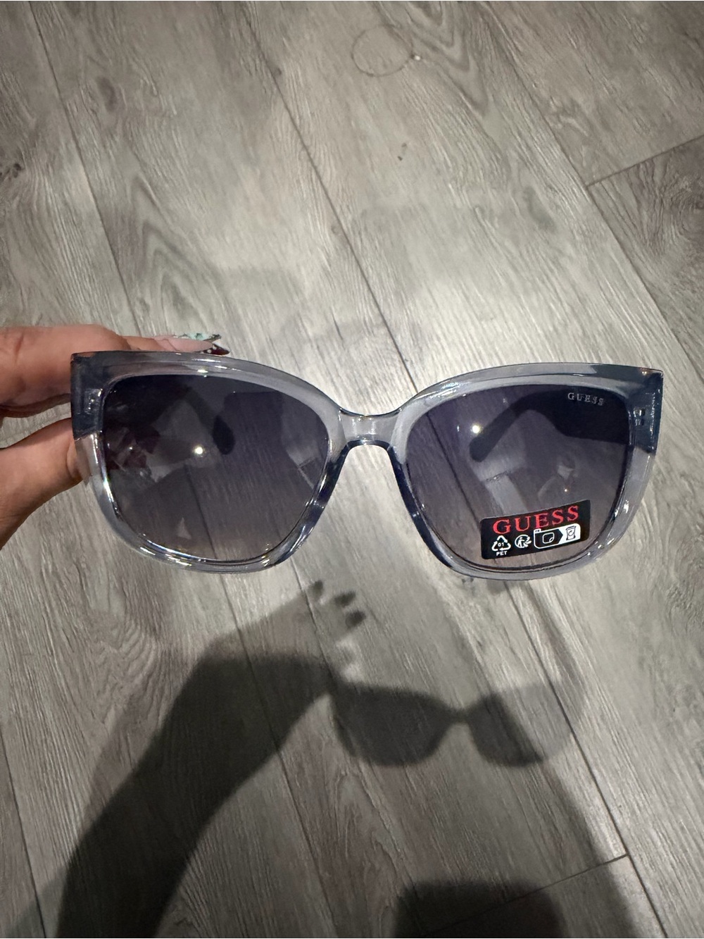 GUESS Translucent Cat-Eye Sunglasses with Gradient Lenses